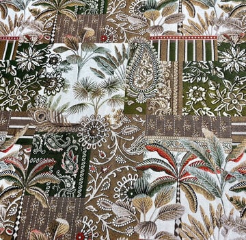 Decostoffen Palmbomen goud jacquard