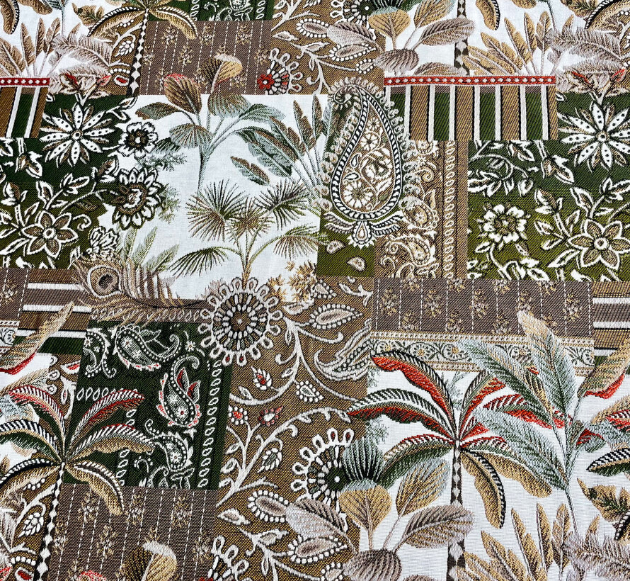 Palmbomen goud jacquard