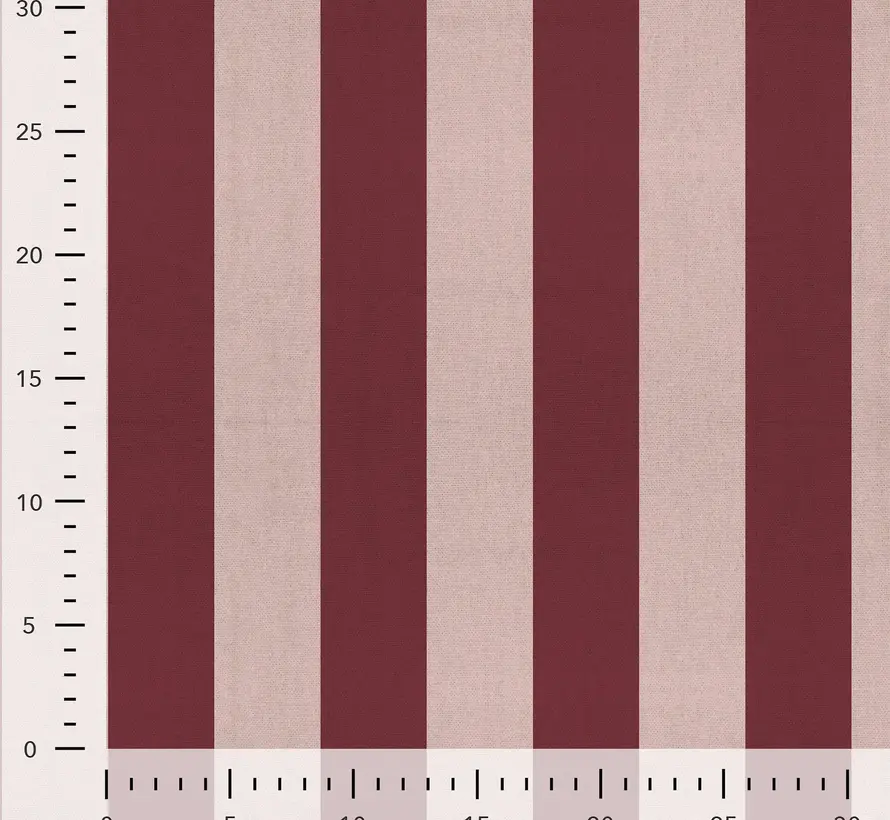Roze/bordeaux strepen half panama