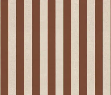 Decostoffen Terracotta strepen linnenlook