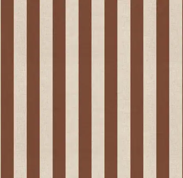 Decostoffen Terracotta strepen linnenlook