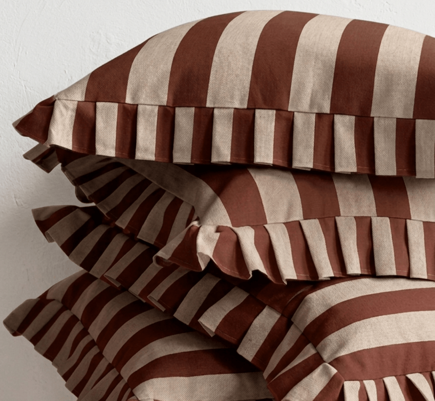 Terracotta strepen linnenlook