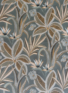 Decostoffen Groene bladeren jacquard