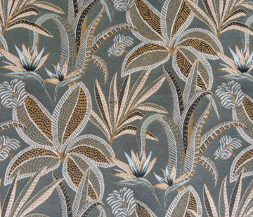 Decostoffen Groene bladeren jacquard