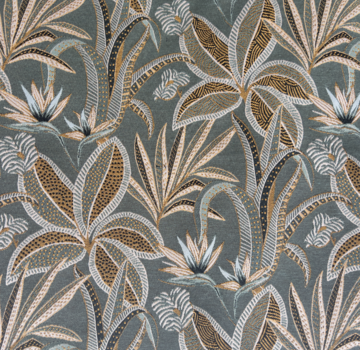 Decostoffen Groene bladeren jacquard