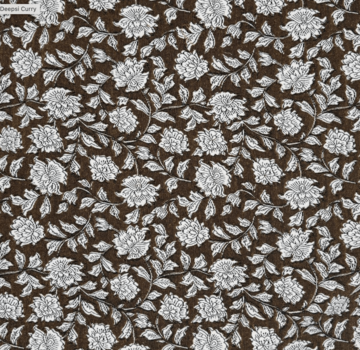 Decostoffen Bloemen curry jacquard