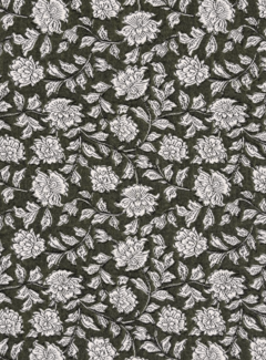 Decostoffen Bloemen groen jacquard