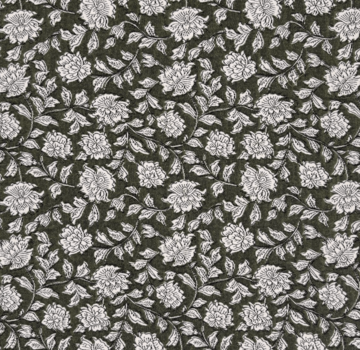 Decostoffen Bloemen groen jacquard