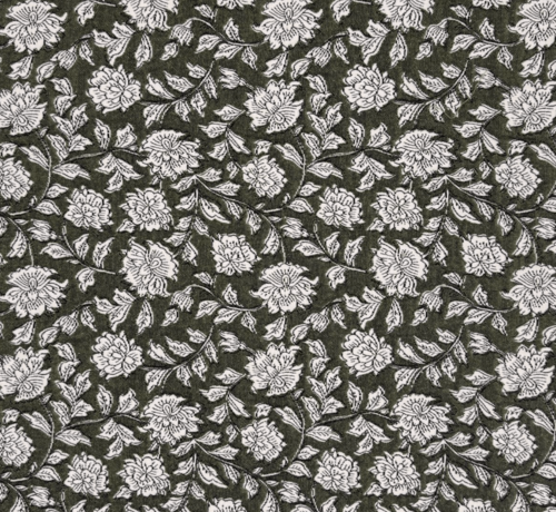 Decostoffen Bloemen groen jacquard