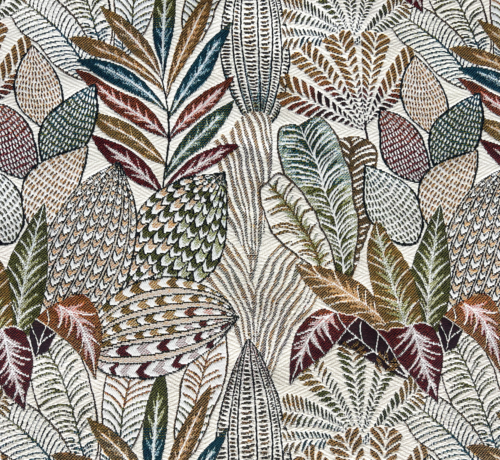 Decostoffen Bladeren ecru jacquard
