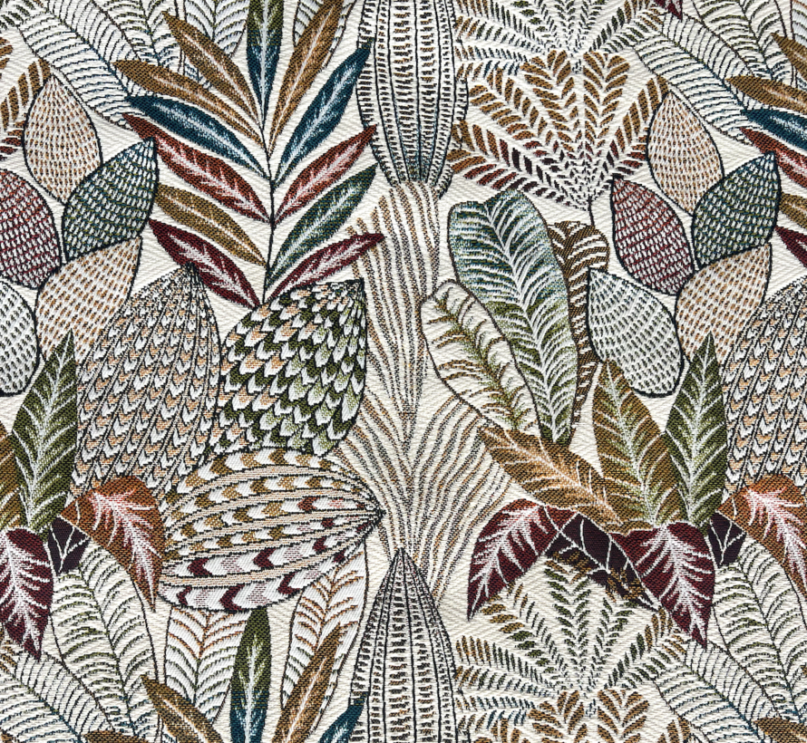 Bladeren ecru jacquard