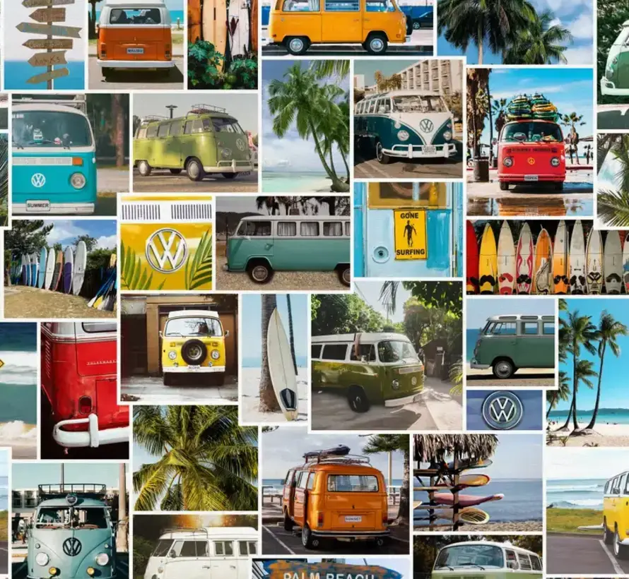 Volkswagen bus collage digitale print