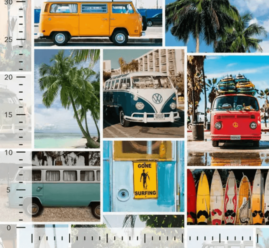 Volkswagen bus collage digitale print