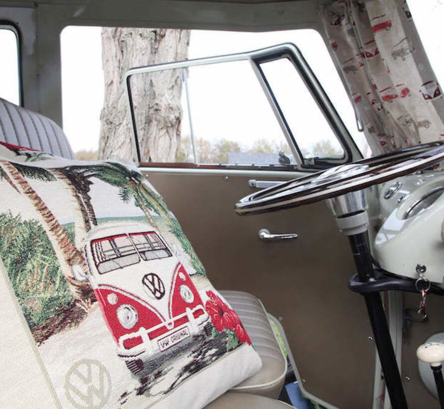 Volkswagen bus rood linnenlook