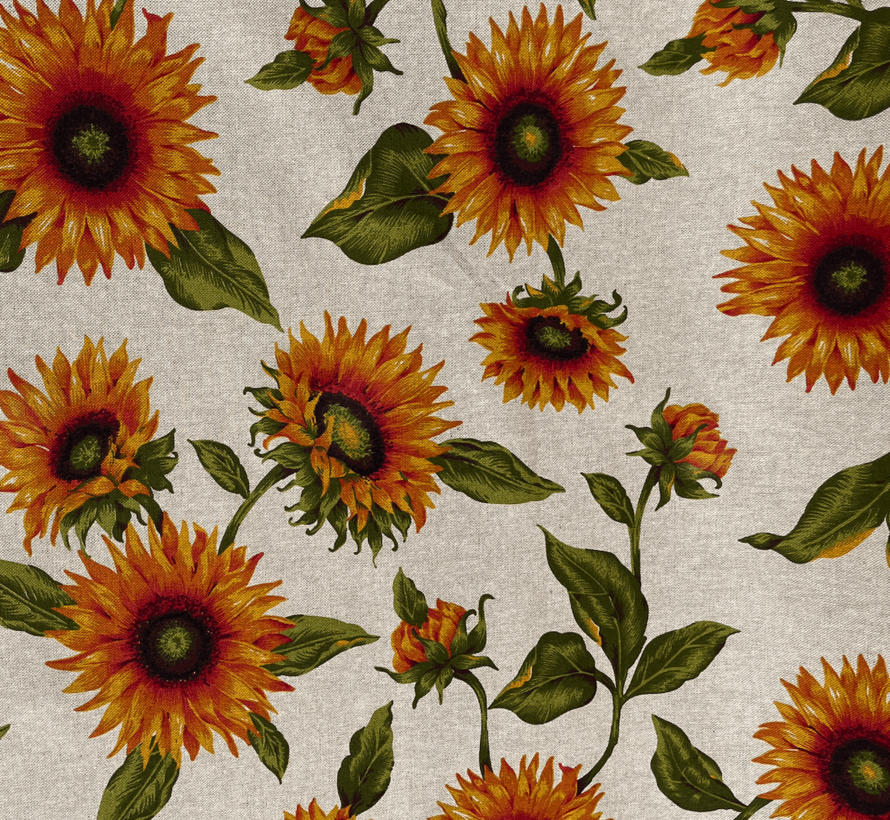 Zonnebloemen linnenlook
