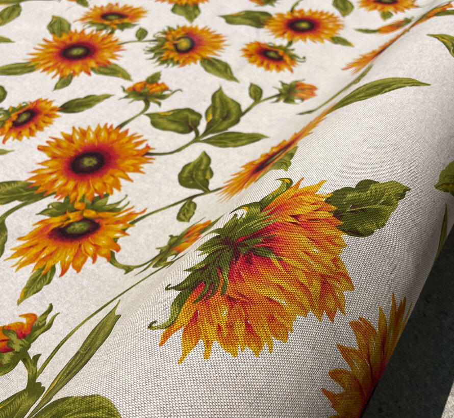 Zonnebloemen linnenlook