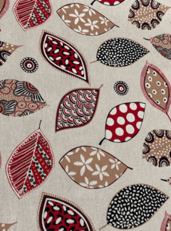 Decostoffen Bladeren print linnenlook