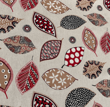 Decostoffen Bladeren print linnenlook