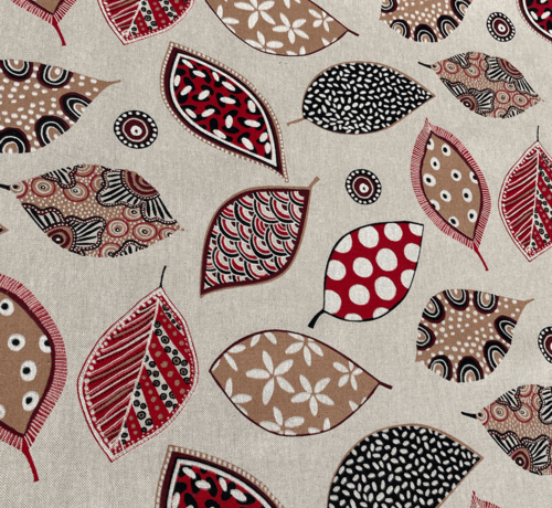 Decostoffen Bladeren print linnenlook