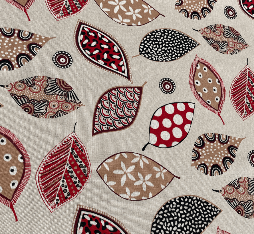 Bladeren print linnenlook