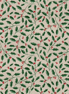 Decostoffen Kersttakken groen rood linnenlook