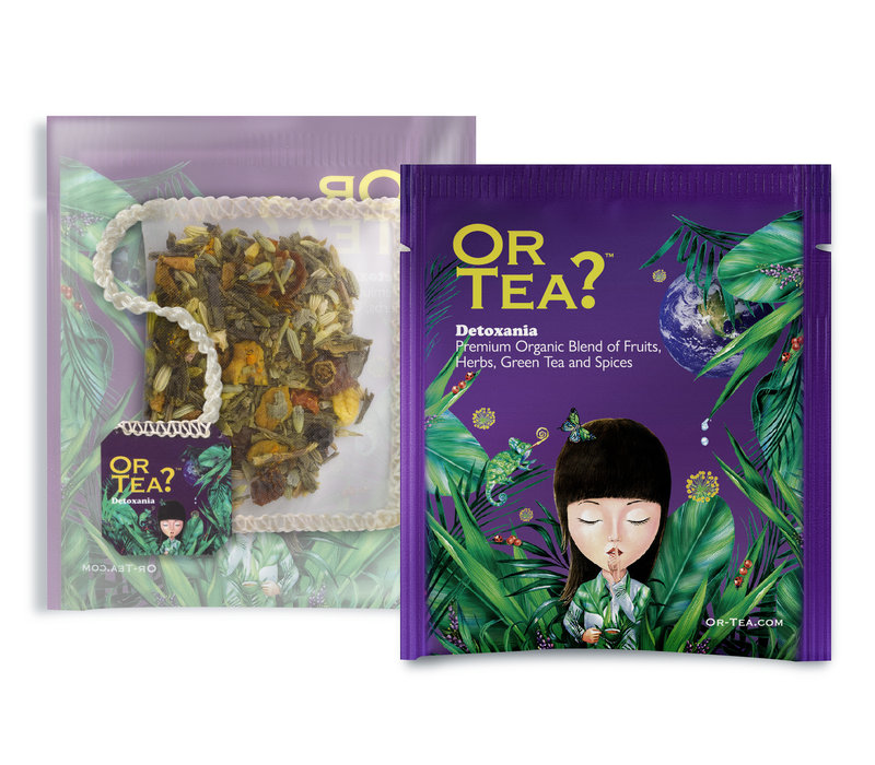 Packung mit 10 Beuteln Detoxania grüner Tee mit Kurkuma BIO (25g)