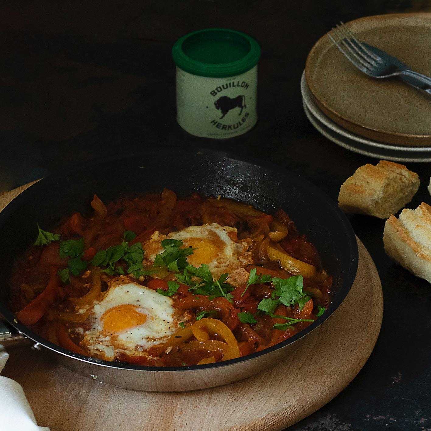 Shakshuka met groentenbouillon van Bouillon Herkules