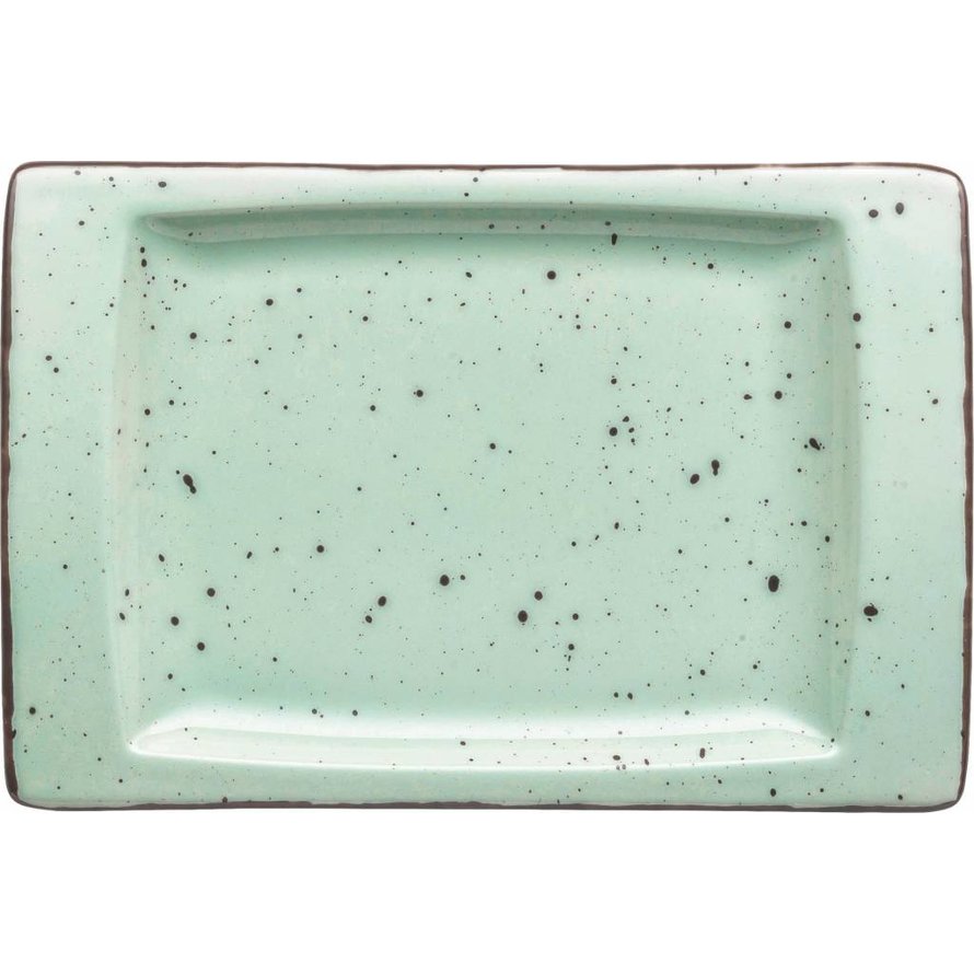 Porzellanserie "Granja" mint Platte flach eckig, 18 x 12 cm