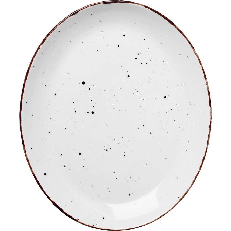 Porzellanserie "Granja" weiß Platte flach oval, 30,5x25,5 cm