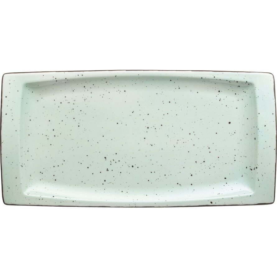 Porzellanserie "Granja" mint Platte flach eckig, 18 x 36 cm