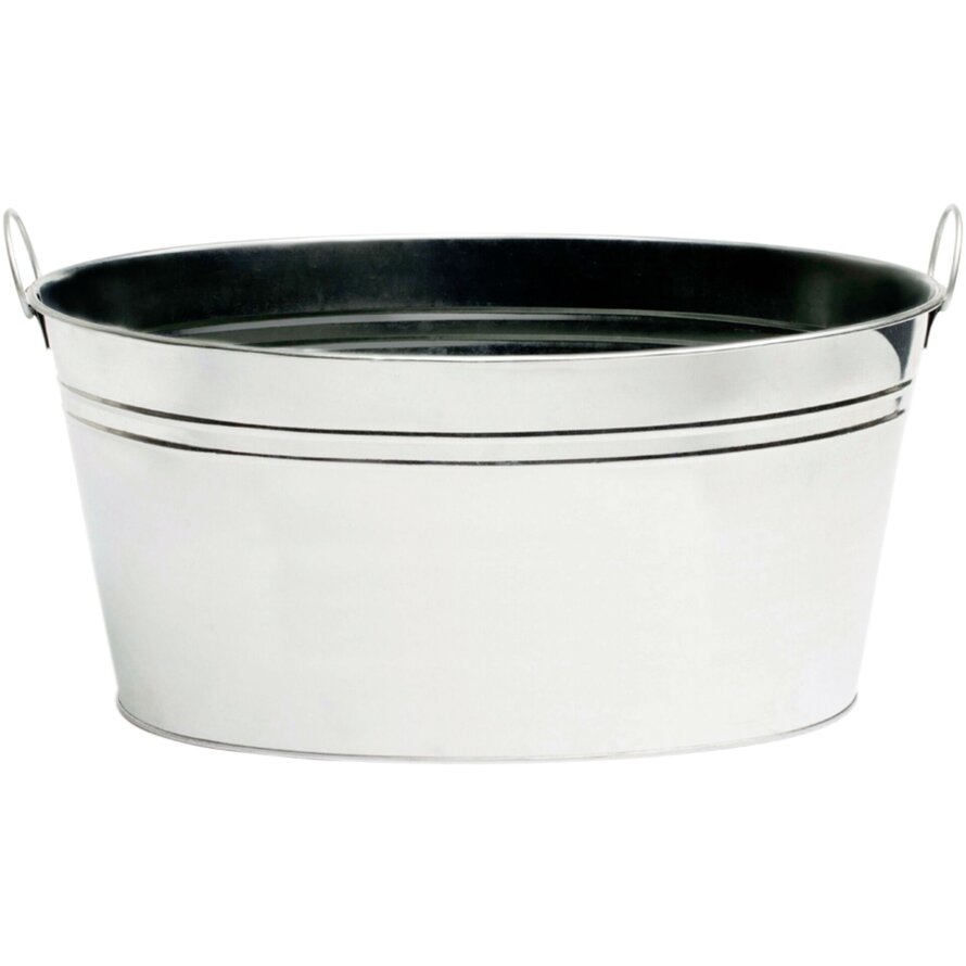 Eiskühler Zinkwanne mit Griff oval 14L
