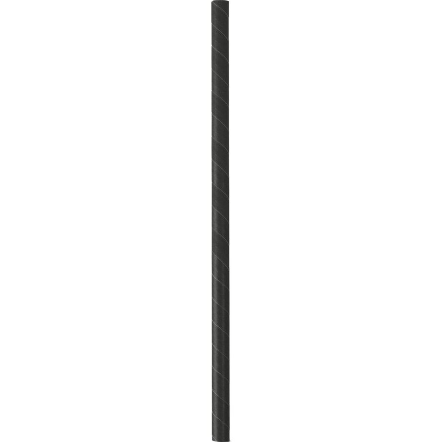 Trinkhalme aus Papier Jumbo, schwarz 25cm