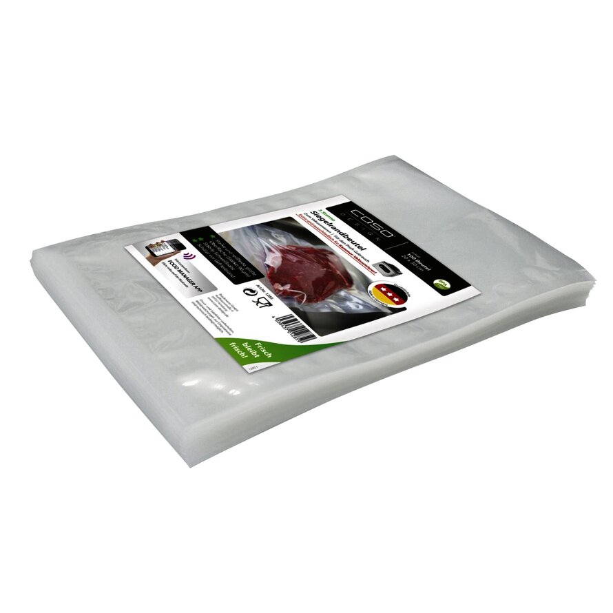 Siegelrandbeutel f. Kammervakuumierer 90 my, 100er Pack  20x30 cm