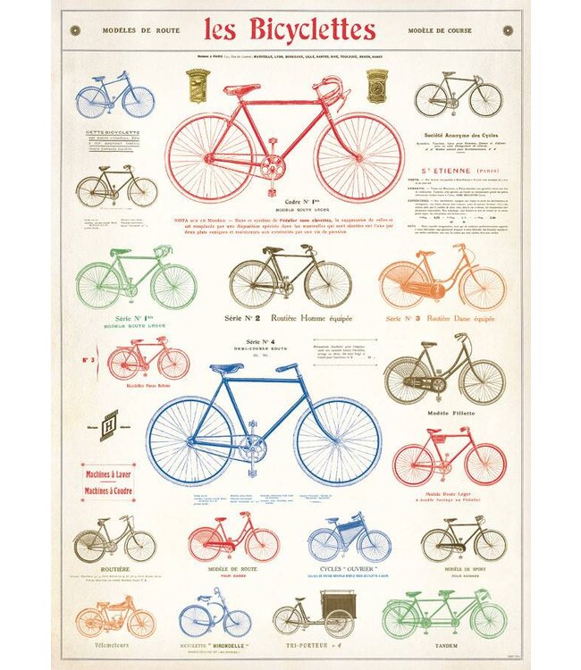 Cavallini Papers & Co - Les Bicyclettes - Wrap/Poster