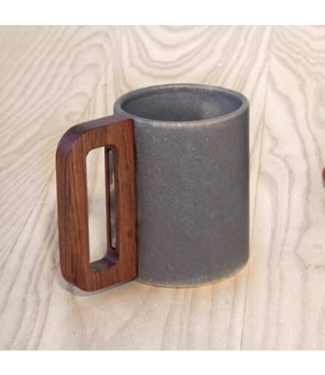 Matimañana - Mug with Wooden Handle - Grey