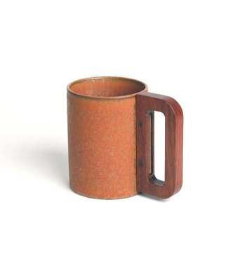 Matímañana - Taza Rust Con Asa de Madera