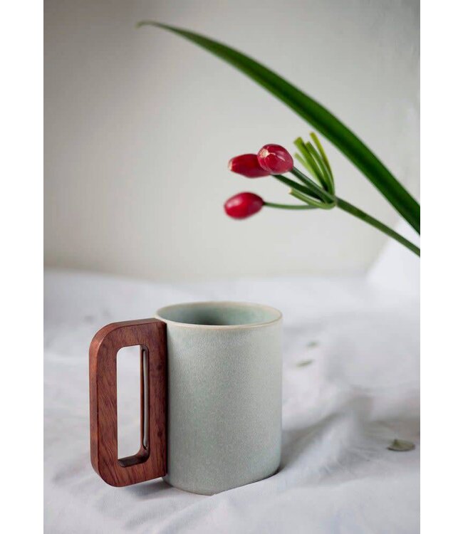 Matimañana - Mug with Wooden Handle - Sky