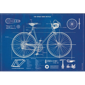 Cavallini - Bicicleta Azul - Papel Regalo/Póster