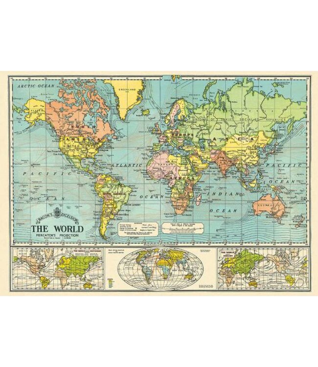 Cavallini Papers & Co - World Map 6 - Wrap/Poster