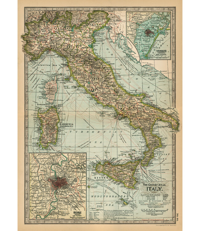 Cavallini Papers & Co - Italy Map  - Wrap/Poster
