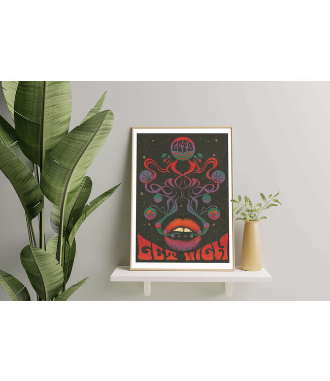 Inktally - Let's Get High - Portrait Poster - 30 x 40 cm