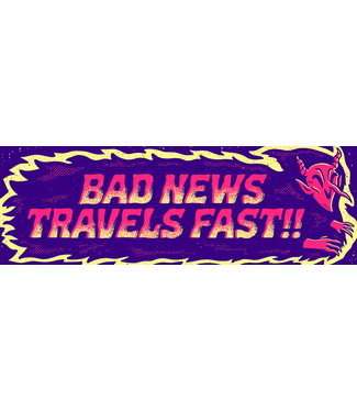 Wizard of Barge Bad News Travels Fast - Bumper Sticker