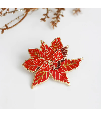 The Gray Muse The Gray Muse - Poinsettia Holiday - Enamel Pin