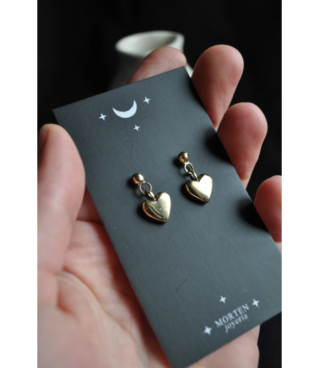 Morten Morten - Corazones (Hanging) - Bronze Earrings