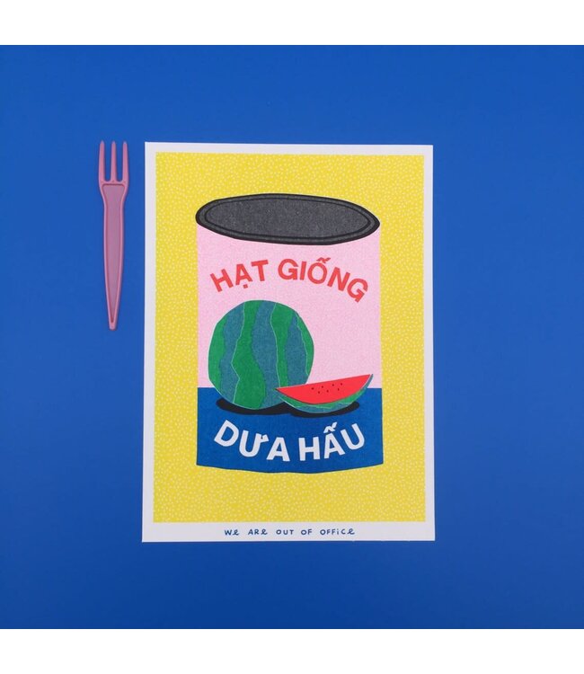 We are out of office We are out of office - Can Full of Watermelon Seeds - Risograph