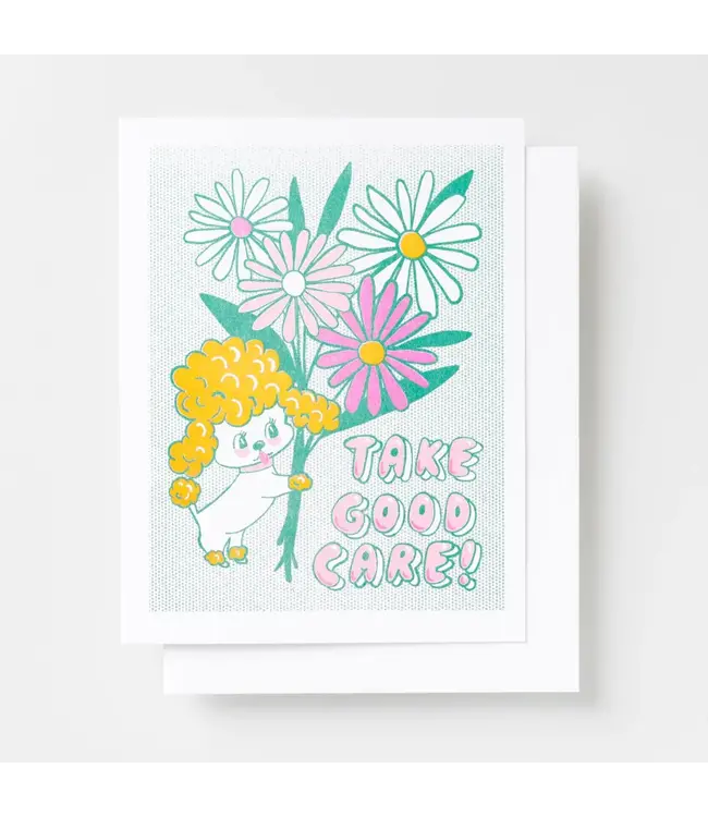 Yellow Owl Workshop Yellow Owl Workshop - Take Good Care - Tarjeta Risograph