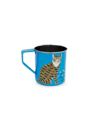 Helio Ferretti Helio Ferretti - Cat Mugs - Hand Painted - Blue