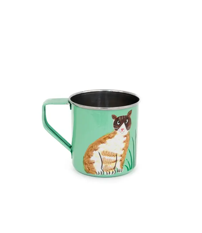 Helio Ferretti Helio Ferretti - Cat Mugs - Hand Painted - Green