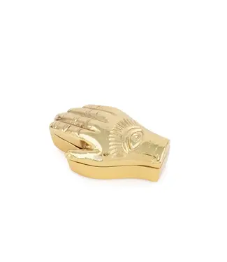 Helio Ferretti Helio Ferretti - Metallic Hand Jewelry Box - Golden
