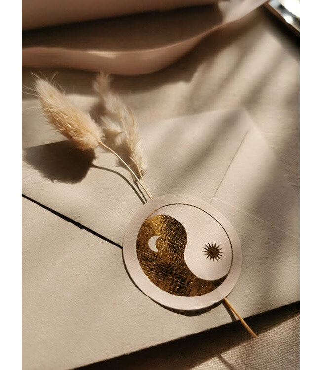 Anna Cosma Anna Cosma - Yin Yang, Sun and Moon Golden Foil - Sticker